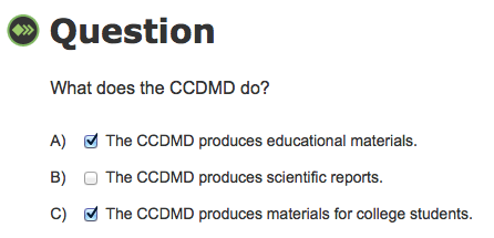 question type multiple answers