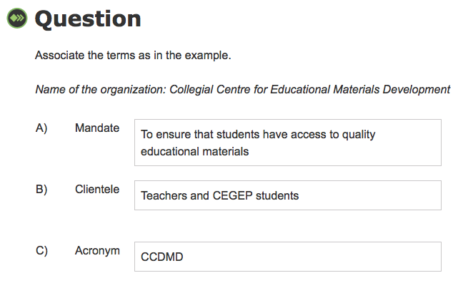 question type associations